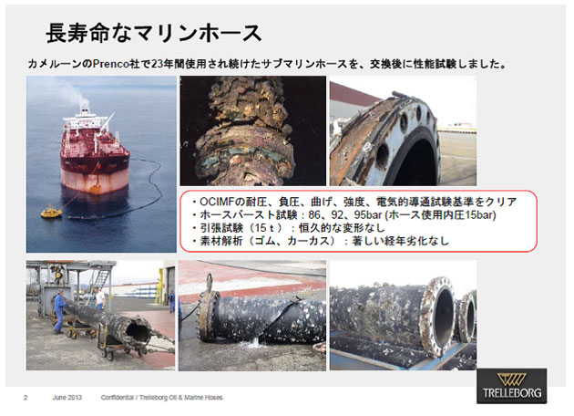 長寿命なマリンホース